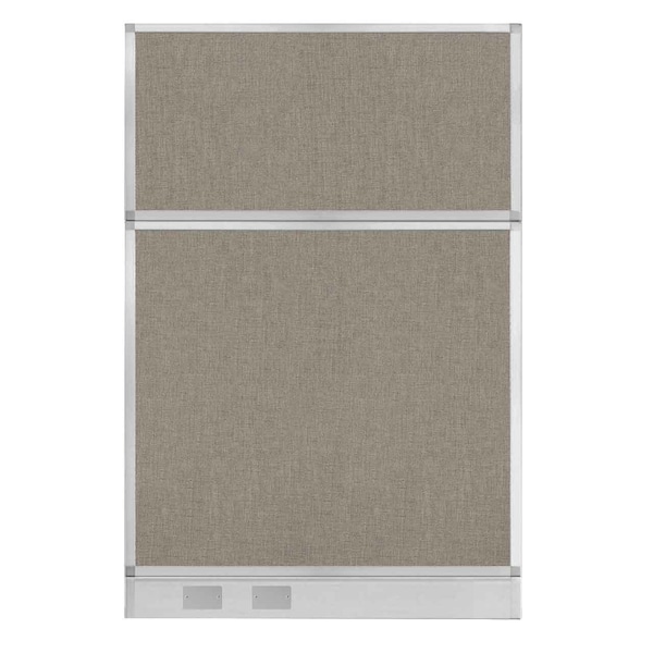 Versare Hush Panel Configurable Cubicle Partition 4' x 6' Warm Pebble Fabric W/ Cable Channel 1812548 - main